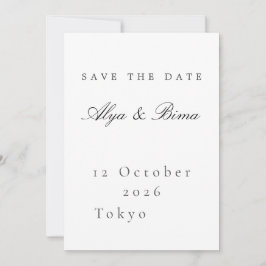 Minimalist Elegant Save the Date Wedding Card 招待状