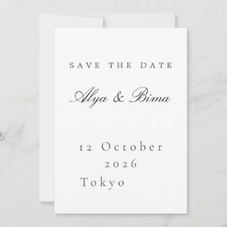 Minimalist Elegant Save the Date Wedding Card 招待状
