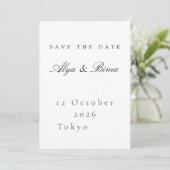 Minimalist Elegant Save the Date Wedding Card 招待状 (スタンド正面)