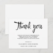 Minimalist Elegant Script Funeral Thank You Card 出欠カード (正面/裏面)