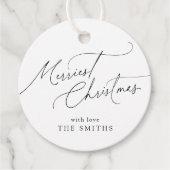 Minimalist Elegant Script Merriest Christmas フェイバータグ (正面)