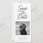 Minimalist Elegant Script Photo Wedding Bookmark セーブザデート (正面)