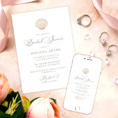 Minimalist Elegant Sea Shell Beach Bridal Shower 招待状