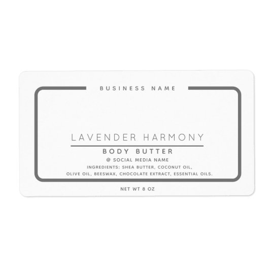 Minimalist elegant simple modern wraparound  ラベル (正面)