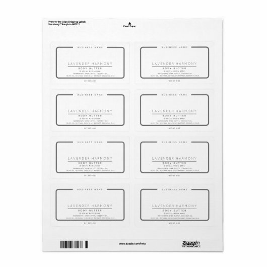 Minimalist elegant simple modern wraparound  ラベル (フルシート)