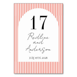 Minimalist Elegant  Tangerine Striped  テーブルナンバー