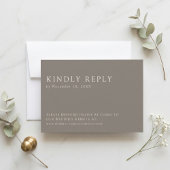 Minimalist Elegant Taupe Wedding RSVP Online