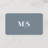 Minimalist Elegant Teal Green Initials QR Code 名刺 (正面)