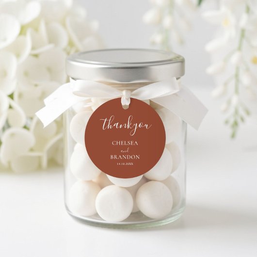 Minimalist Elegant Terracotta Thank You Wedding ラウンドシール