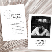 Minimalist Elegant Text Wedding Photo black white セーブザデート