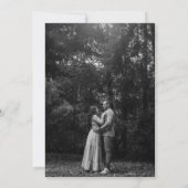 Minimalist Elegant Text Wedding Photo black white セーブザデート (裏面)