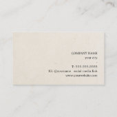 Minimalist Elegant Texture Beige Black Bold 名刺 (裏面)