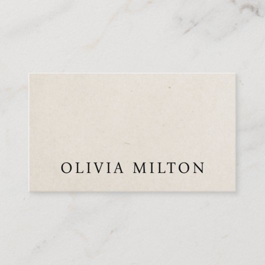 Minimalist Elegant Texture Beige Black Bold 名刺 (正面)