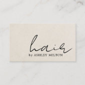 Minimalist Elegant Texture Beige Hairstylist  名刺 (正面)