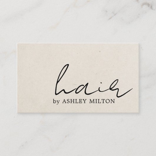 Minimalist Elegant Texture Beige Hairstylist  名刺 (正面)
