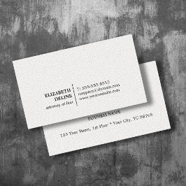 Minimalist Elegant Texture White Attorney at law 名刺