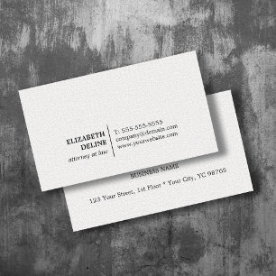 Minimalist Elegant Texture White Attorney at law 名刺