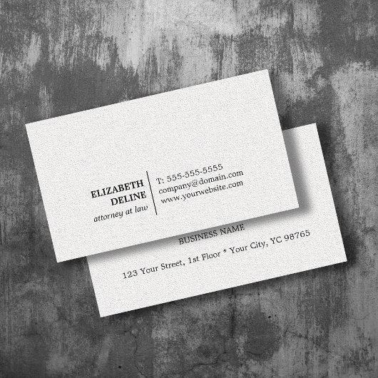 Minimalist Elegant Texture White Attorney at law 名刺