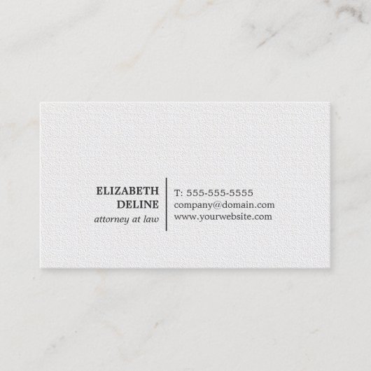 Minimalist Elegant Texture White Attorney at law 名刺 (正面)