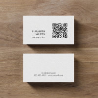 Minimalist Elegant Texture White QR code Attorney 