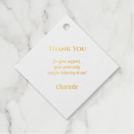 Minimalist Elegant Thank You Gold フェイバータグ