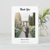 Minimalist Elegant Typography 2 Photos Thank You サンキューカード (スタンド正面)