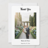 Minimalist Elegant Typography 2 Photos Thank You サンキューカード (正面)