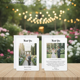 Minimalist Elegant Typography 2 Photos Thank You サンキューカード
