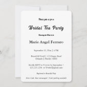Minimalist Elegant Typography Bridal Tea Party 招待状 (正面)
