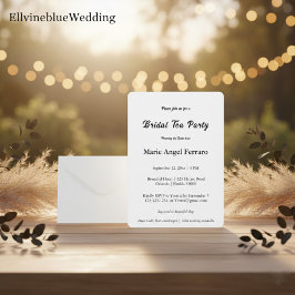 Minimalist Elegant Typography Bridal Tea Party 招待状