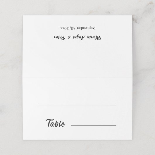 Minimalist Elegant Typography | Fill-In Wedding プレイスカード (外部開封)