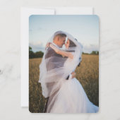 Minimalist Elegant Typography Photo Back Wedding 招待状 (裏面)