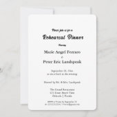 Minimalist Elegant Typography Rehearsal Dinner 招待状 (正面)