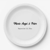Minimalist Elegant Typography Wedding ペーパープレート (正面)