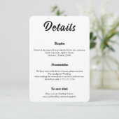 Minimalist Elegant Typography Wedding Details エンクロージャーカード (スタンド正面)