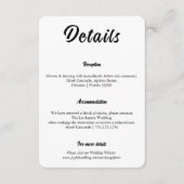 Minimalist Elegant Typography Wedding Details エンクロージャーカード (正面)