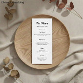 Minimalist Elegant Typography Wedding Menu メニュー