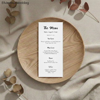 Minimalist Elegant Typography Wedding Menu メニュー
