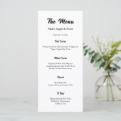 Minimalist Elegant Typography Wedding Menu メニュー (スタンド正面)