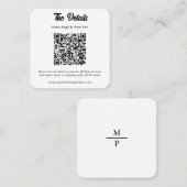 Minimalist Elegant Typography Wedding QR Code スクエア名刺 (正面/裏面)