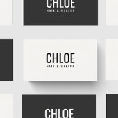 Minimalist Elegant Warm White Black Bold Beauty 名刺