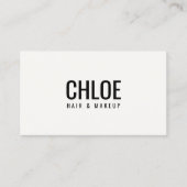 Minimalist Elegant Warm White Black Bold Beauty 名刺 (正面)