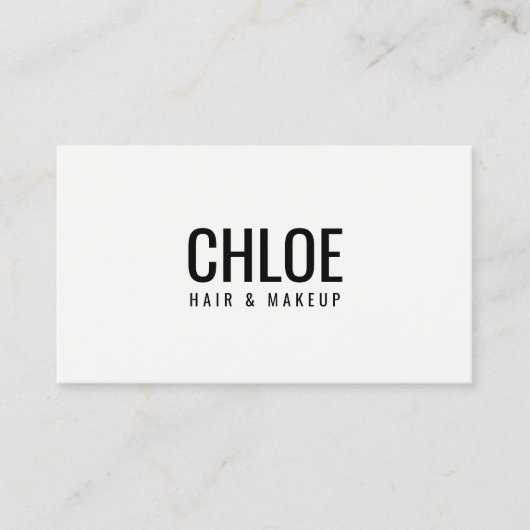 Minimalist Elegant Warm White Black Bold Beauty 名刺 (正面)
