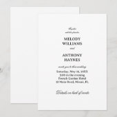 Minimalist Elegant Wedding Design 招待状 (正面/裏面)