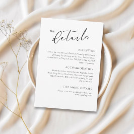 Minimalist Elegant wedding Details Enclosure Card エンクロージャーカード