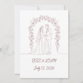 Minimalist Elegant Wedding Invitation 招待状 (正面)