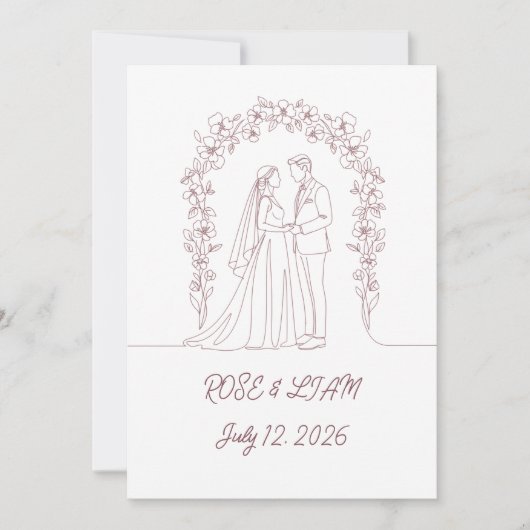 Minimalist Elegant Wedding Invitation 招待状 (正面)