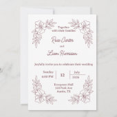 Minimalist Elegant Wedding Invitation 招待状 (裏面)