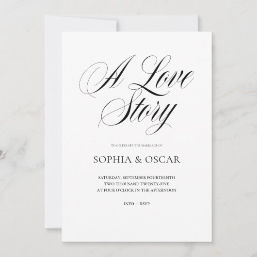 Minimalist Elegant Wedding Invitation with QR Code 招待状 (正面)