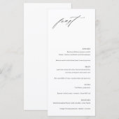 Minimalist Elegant Wedding Menu Card メニュー (正面/裏面)